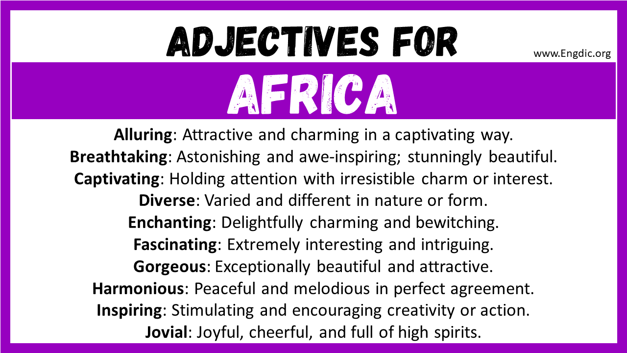 Adjectives for Africa