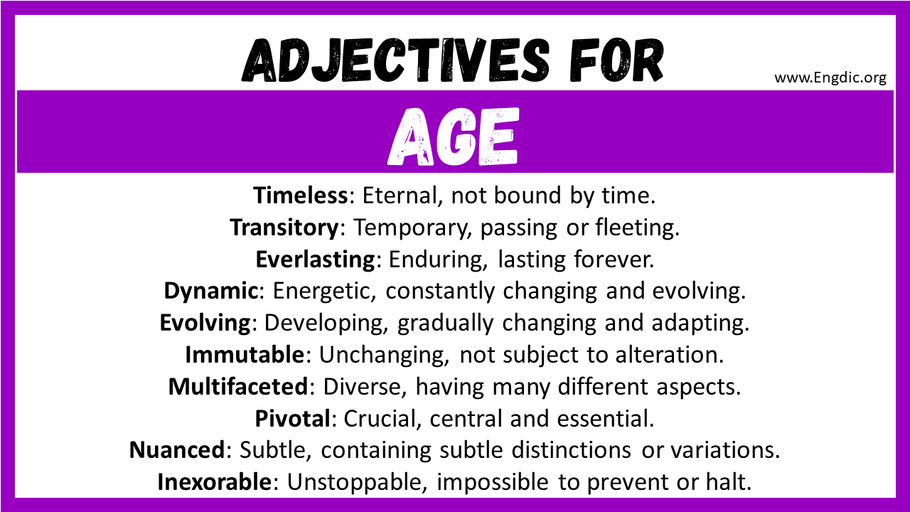 Adjectives for Age