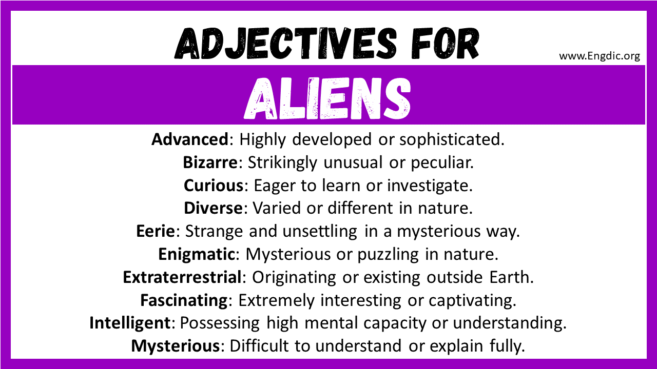 Adjectives for Aliens