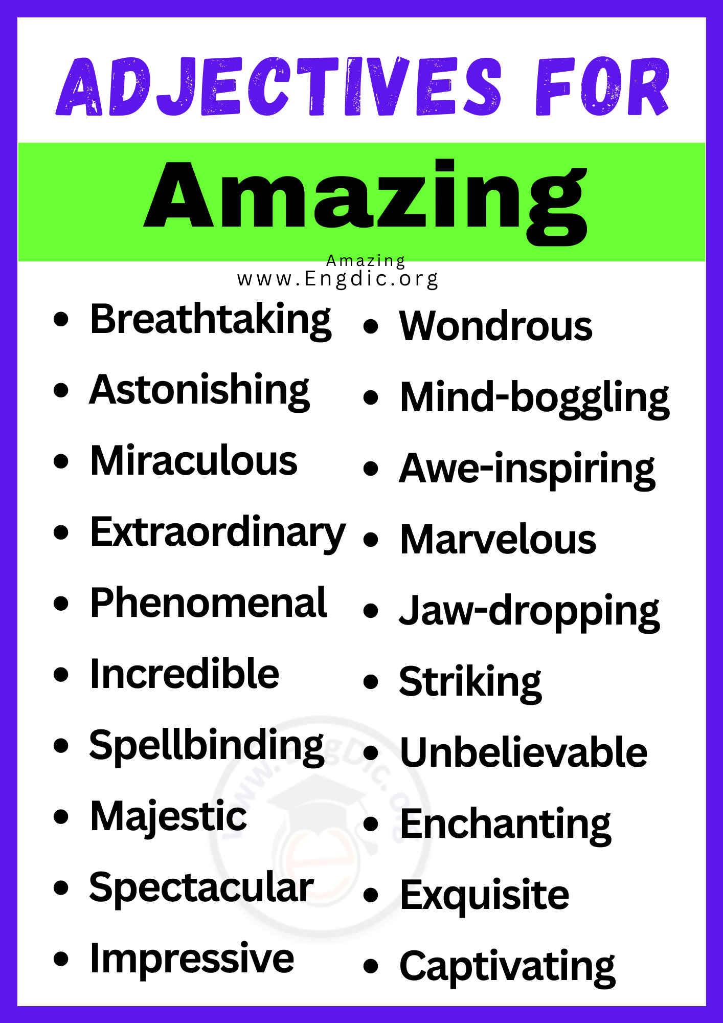 Adjectives for Amazing