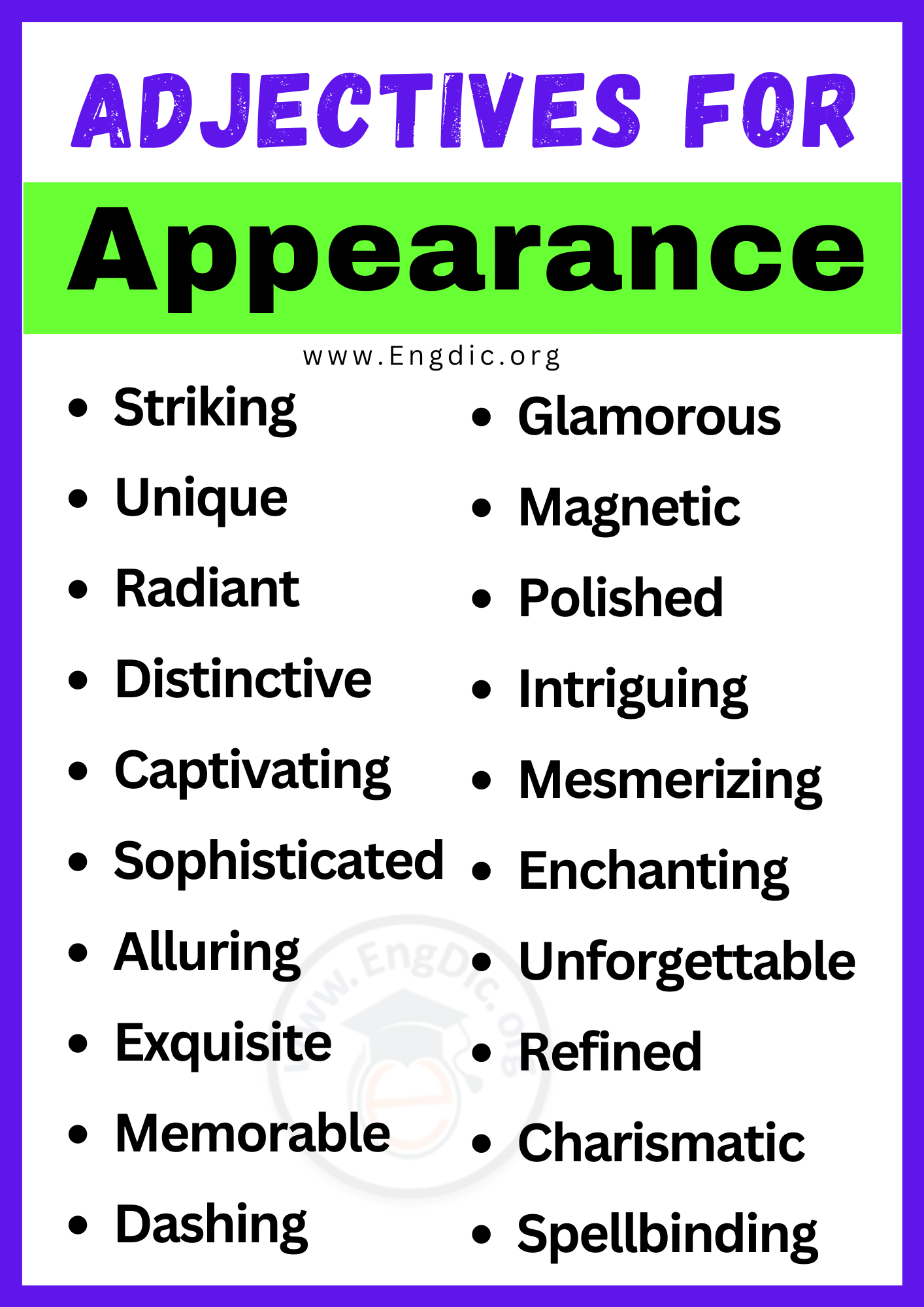 Adjectives for Appearance