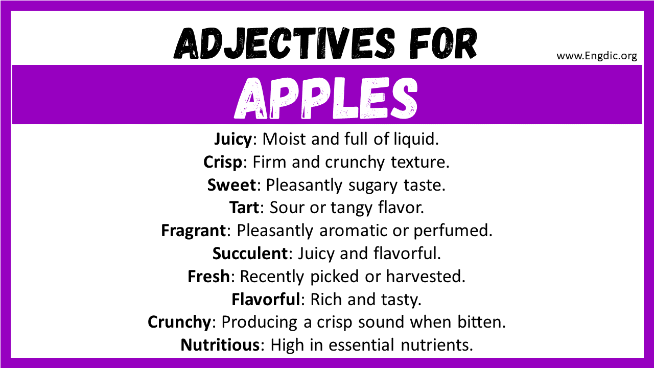 Adjectives for Apples