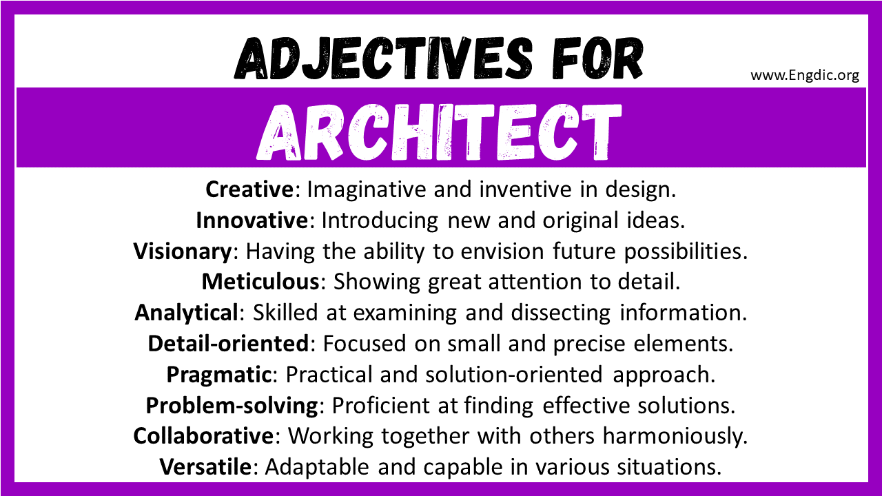 Adjectives for Architect