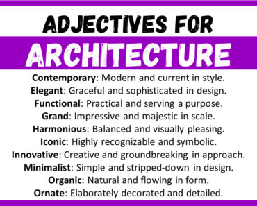 20+ Best Words to Describe Architecture, Adjectives for Architecture