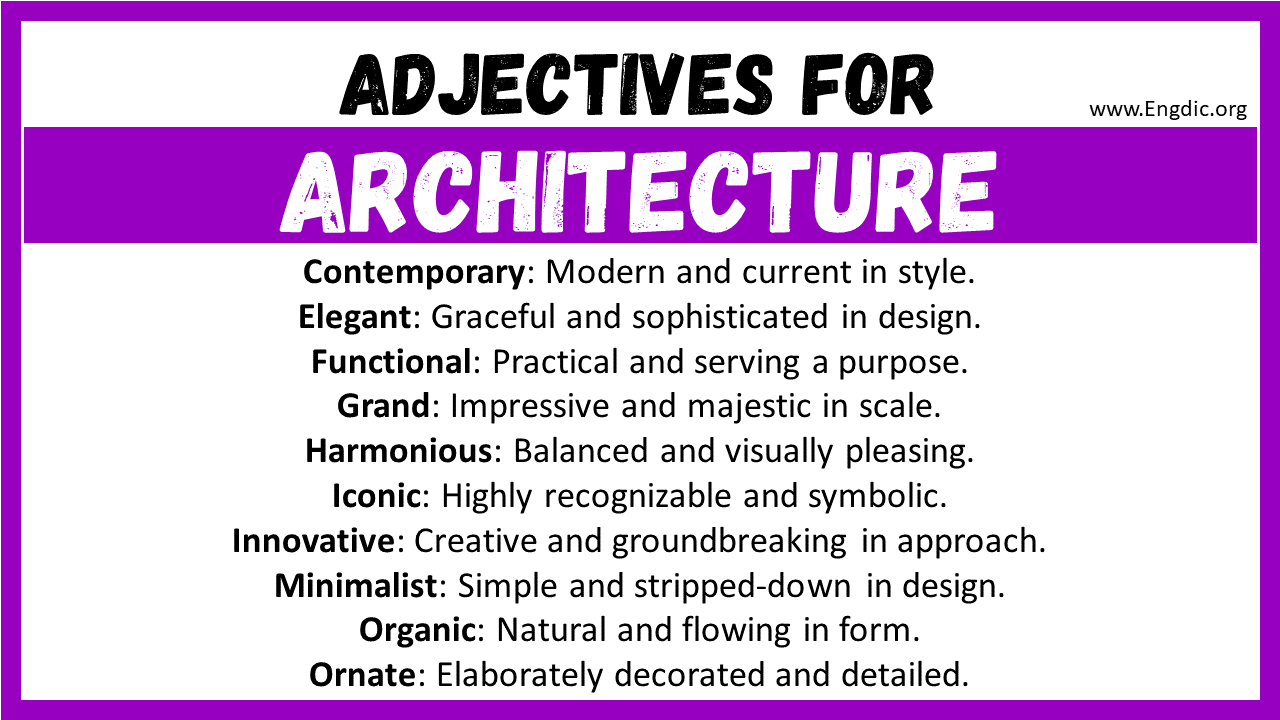 Adjectives for Architecture