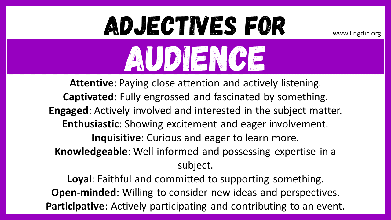 Adjectives for Audience