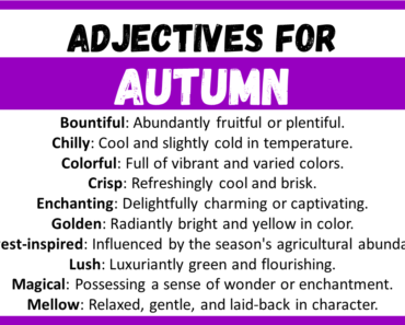 20+ Best Words to Describe Autumn, Adjectives for Autumn