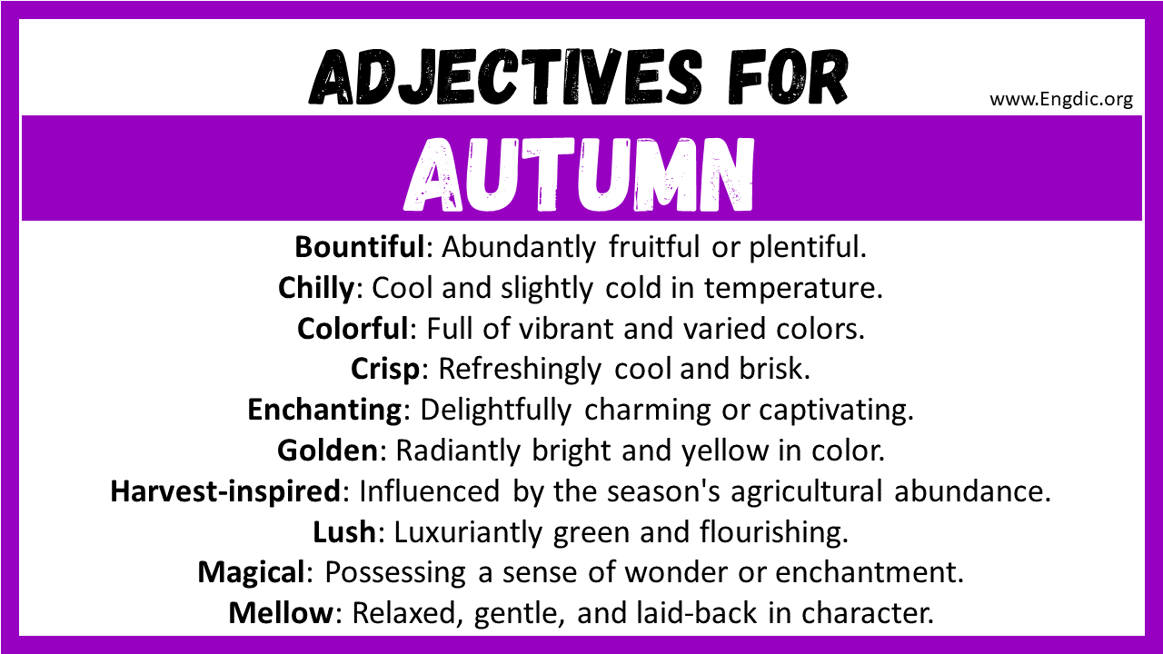 Adjectives for Autumn