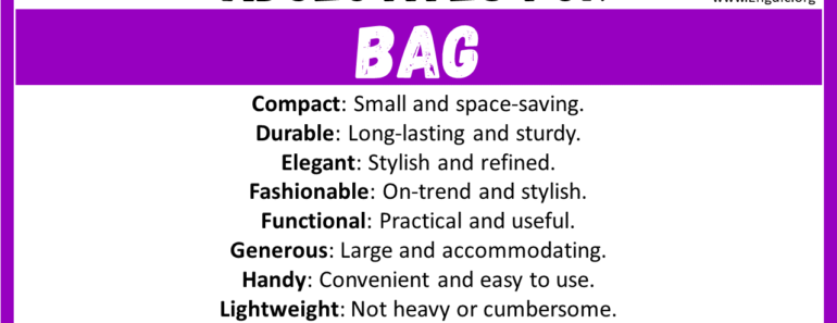 20+ Best Words to Describe Bag, Adjectives for Bag