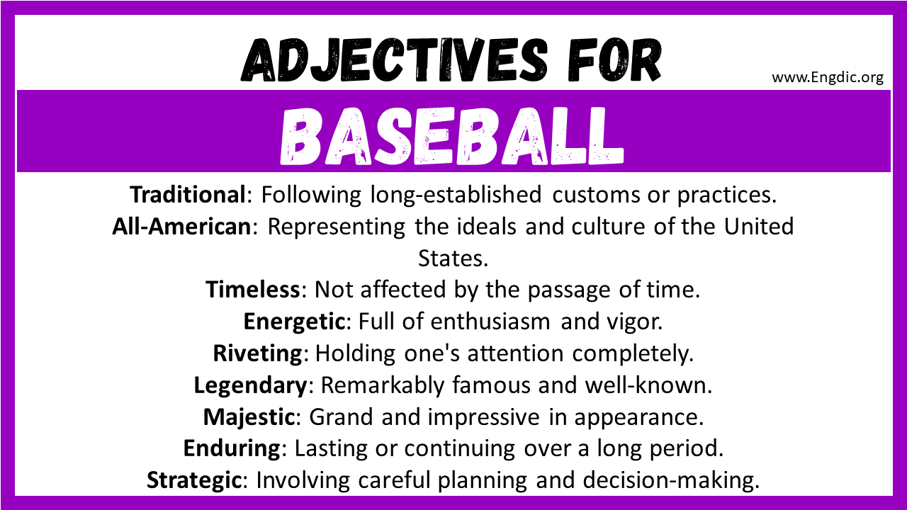 Adjectives for Baseball