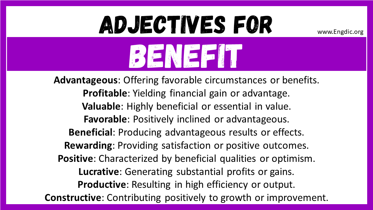 Adjectives for Benefit