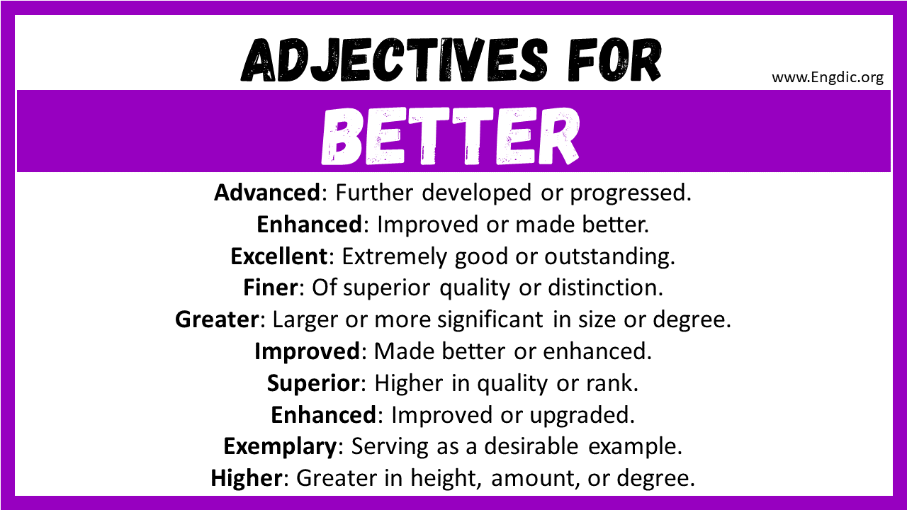 Adjectives for Better