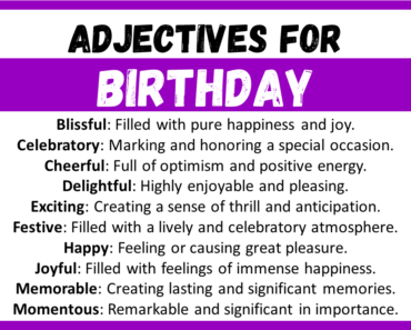 20+ Best Words to Describe Birthday, Adjectives for Birthday