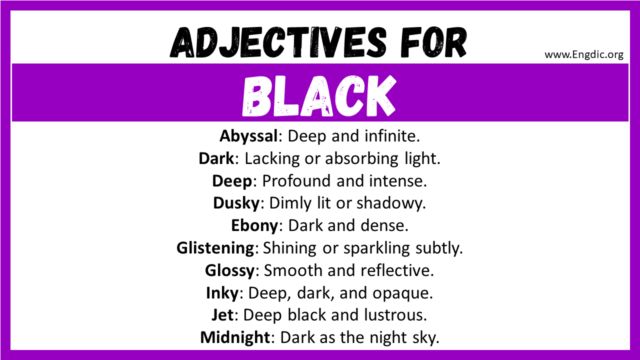 Adjectives for Black