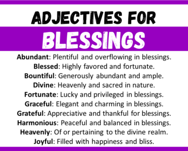 20+ Best Words to Describe Blessings, Adjectives for Blessings