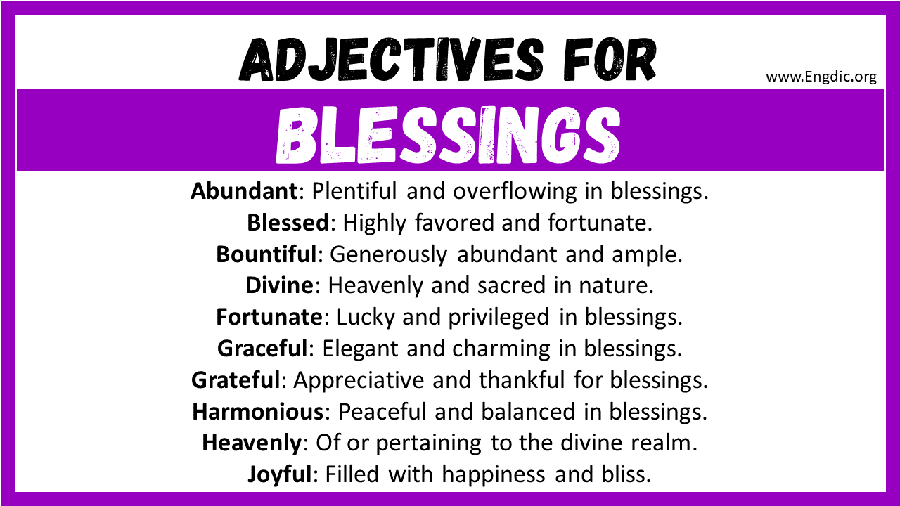 Adjectives for Blessings