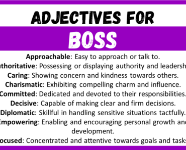 20+ Best Words to Describe Boss, Adjectives for Boss