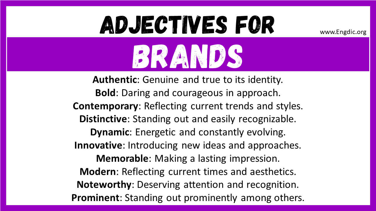 Adjectives for Brands