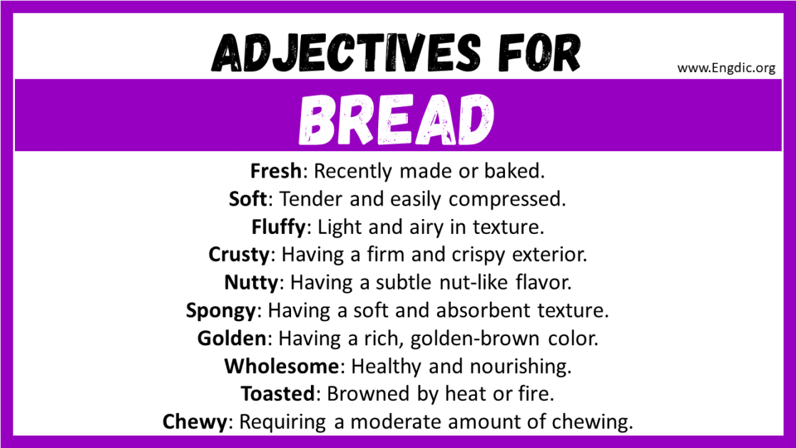 20+ Best Words to Describe Bread, Adjectives for Bread EngDic