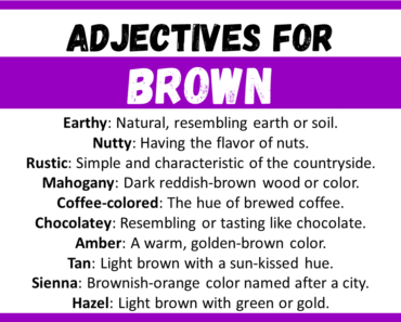 20+ Best Words to Describe Brown, Adjectives for Brown