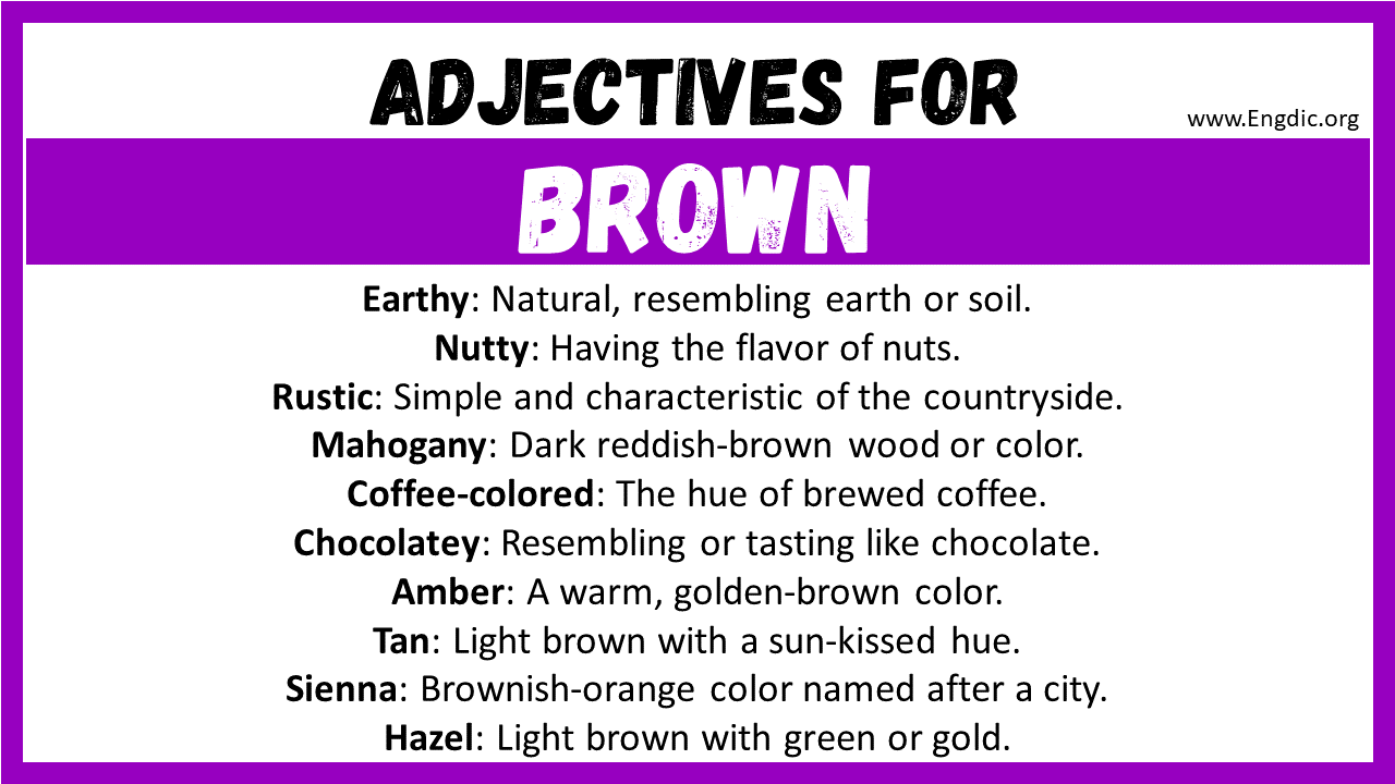Adjectives for Brown