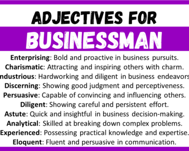 20+ Best Words to Describe Businessman, Adjectives for Businessman