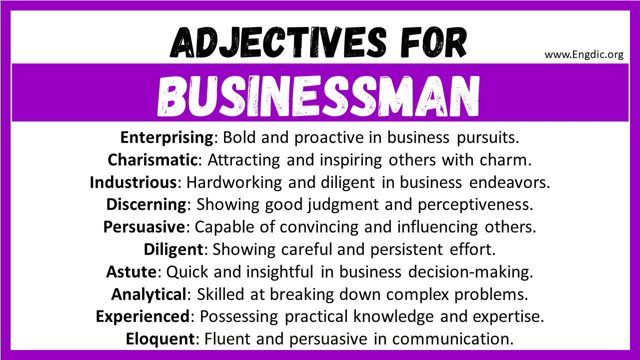 Adjectives for Businessman