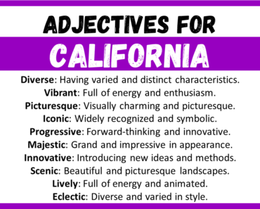 20+ Best Words to Describe California, Adjectives for California