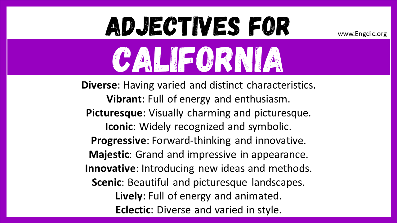 Adjectives for California