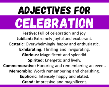 20+ Best Words to Describe Celebration, Adjectives for Celebration