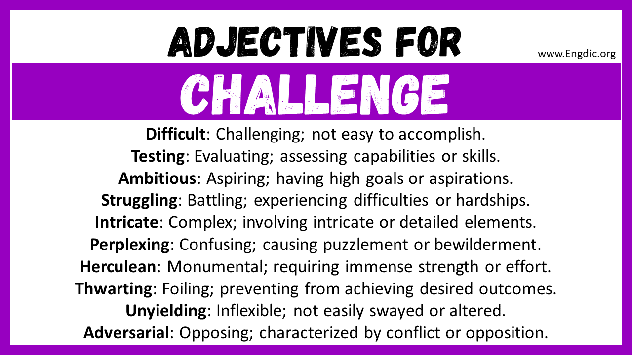 Adjectives for Challenge