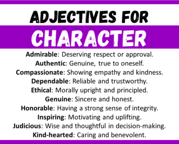 20+ Best Words to Describe Character, Adjectives for Character