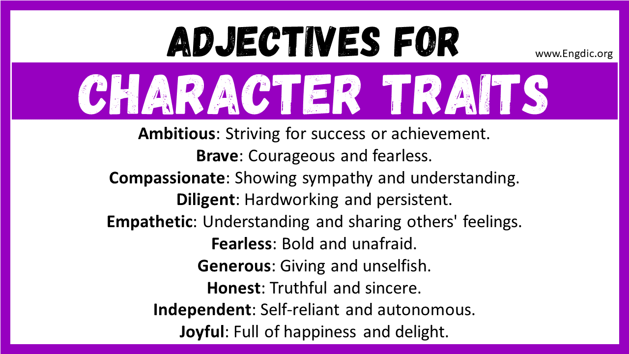 Adjectives for Character Traits