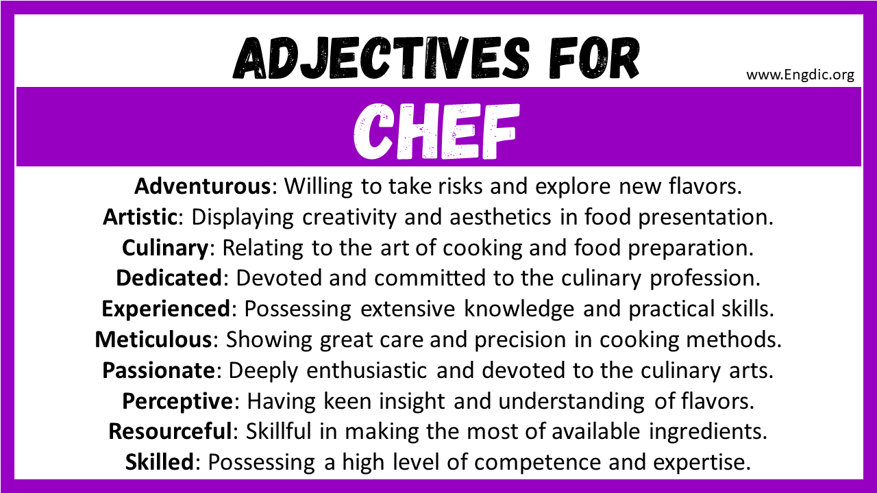 Adjectives for Chef