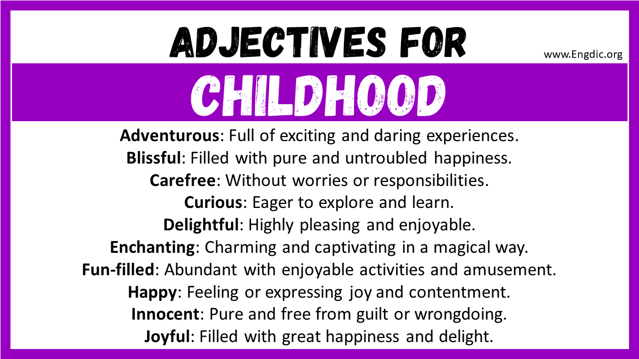 Adjectives for Childhood