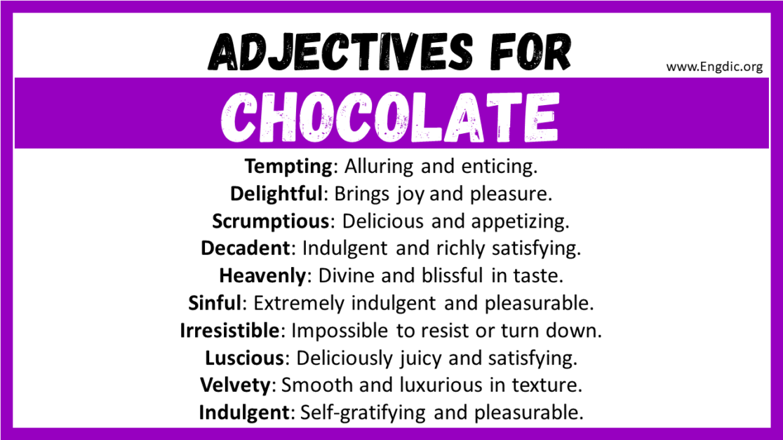 20 Best Words To Describe Chocolate Adjectives For Chocolate EngDic