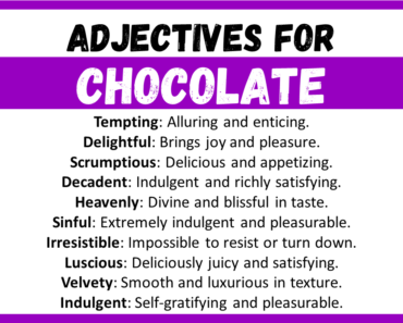 20+ Best Words to Describe Chocolate, Adjectives for Chocolate