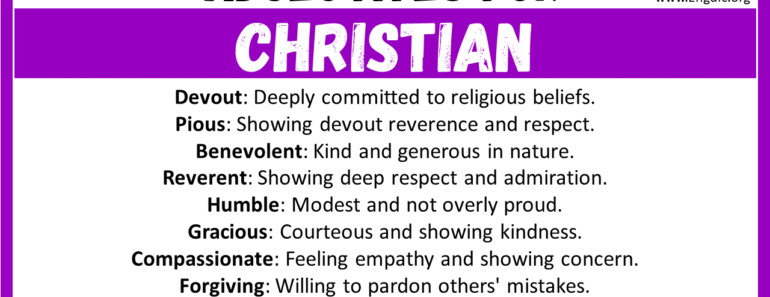 20+ Best Words to Describe Christian, Adjectives for Christian