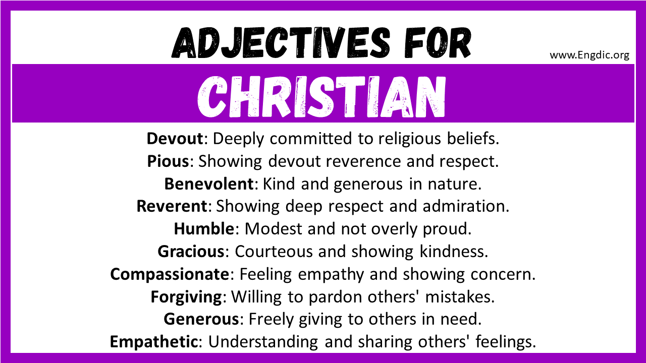 Adjectives for Christian