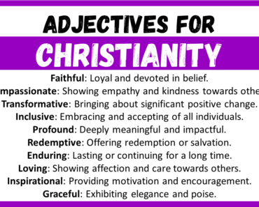 20+ Best Words to Describe Christianity, Adjectives for Christianity