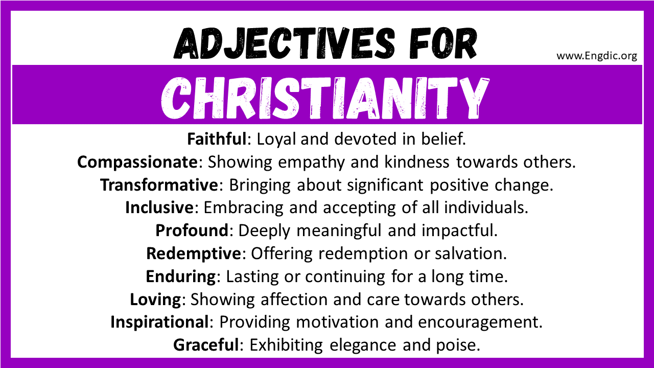 Adjectives for Christianity