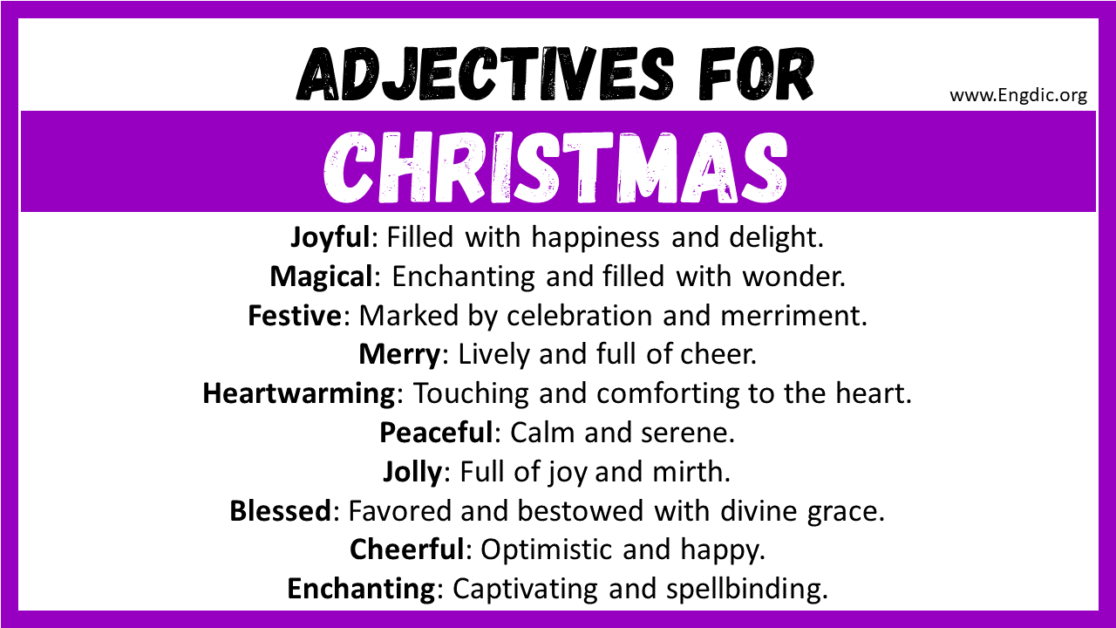 20+ Best Words to Describe Christmas, Adjectives for Christmas EngDic