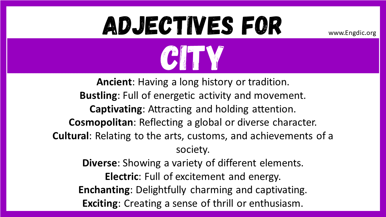 Adjectives for City