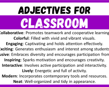 20+ Best Words to Describe Classroom, Adjectives for Classroom