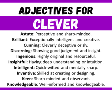 20+ Best Words to Describe Clever, Adjectives for Clever