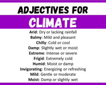 20+ Best Words to Describe Climate, Adjectives for Climate