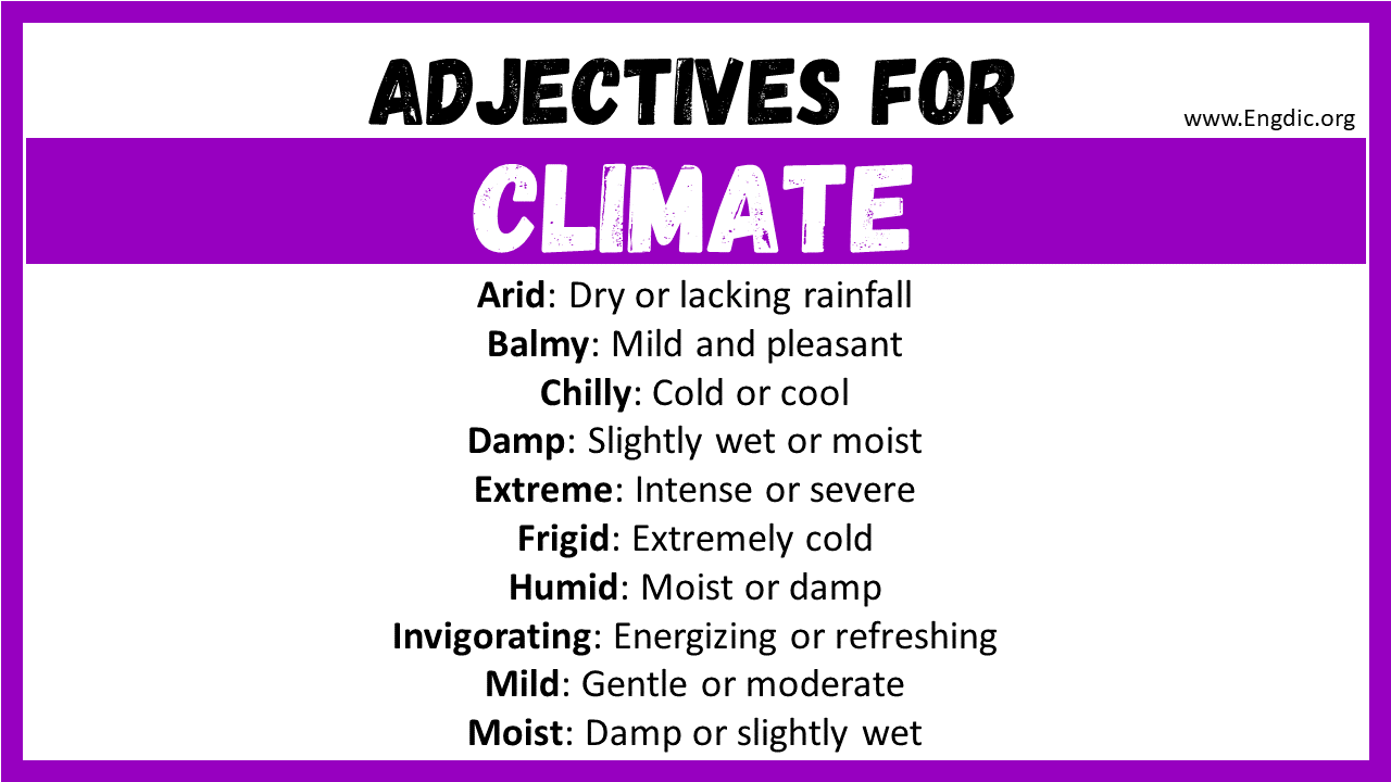Adjectives for Climate