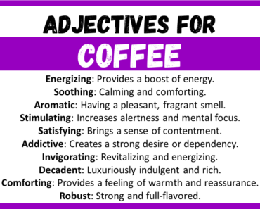 20+ Best Words to Describe Coffee, Adjectives for Coffee