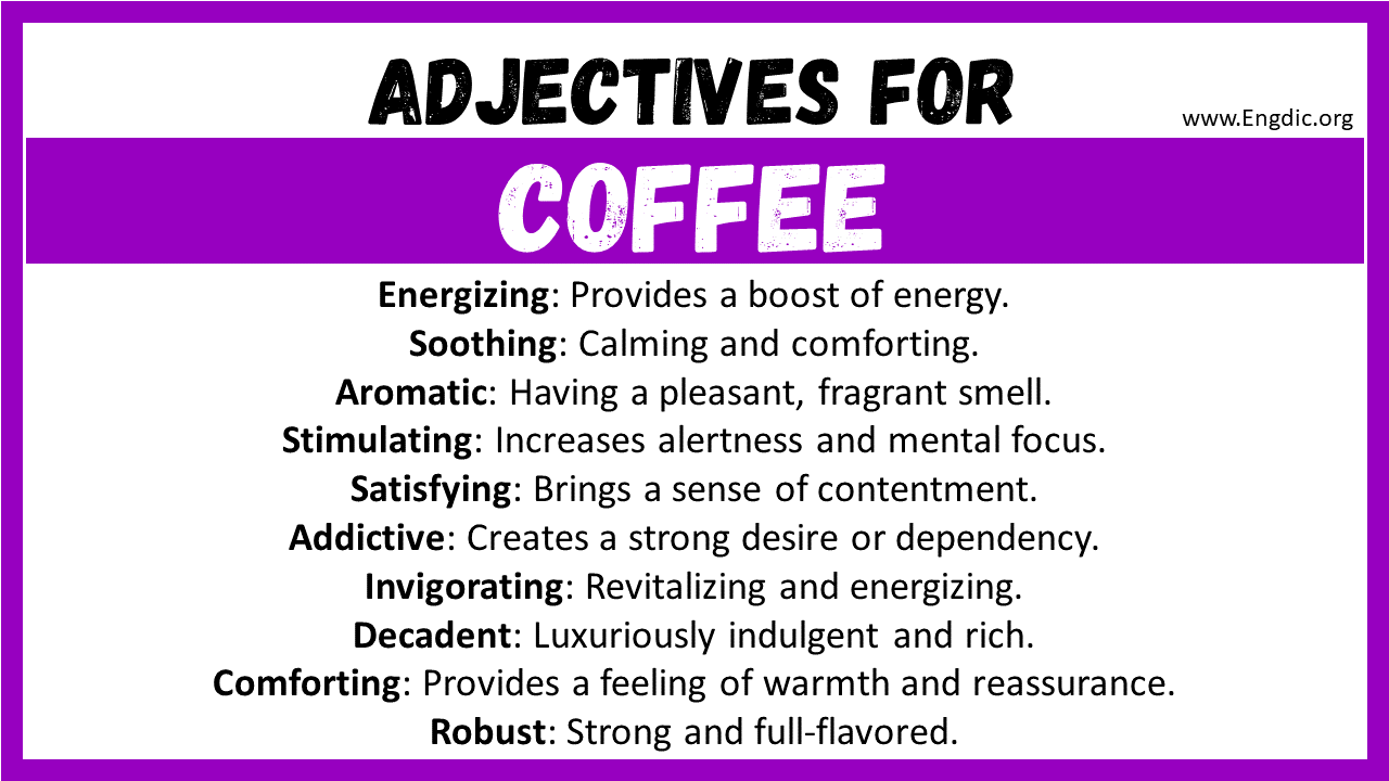 Adjectives for Coffee