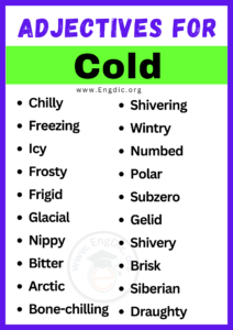 20+ Best Words To Describe Cold, Adjectives For Cold - Engdic